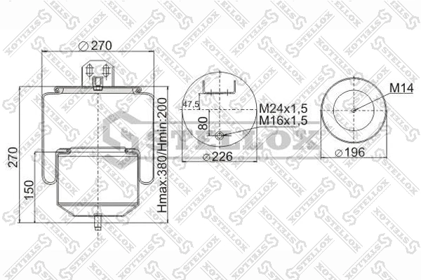 Пневмоподушка/Пневморессора моста Blacktech RML77804 ціна, від 41.08 USD