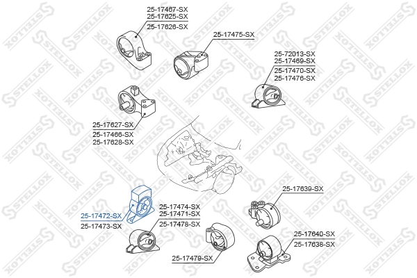 2517472SX Stellox Подушка передньої опори двигуна