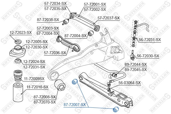 8772007SX Stellox Сайлентблок задньої тяги