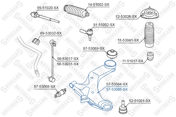 Важіль передньої підвіски нижній, правий Car-dex CAK023 ціна, від 45.07 USD