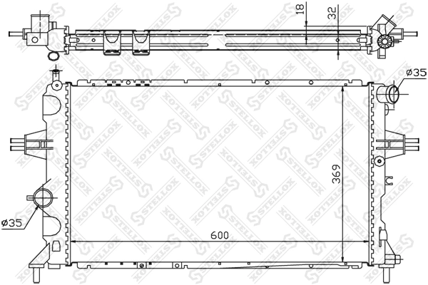 Радіатор основний Polcar 556008A2 ціна, від 46.52 USD