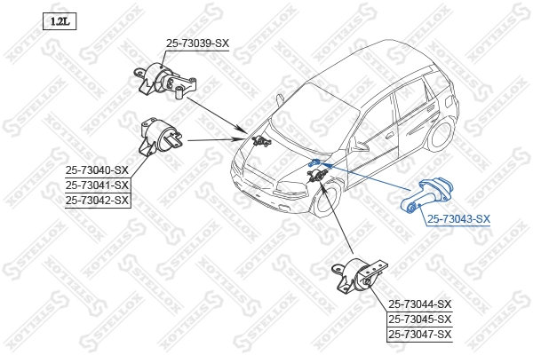 Подушка (опора) двигуна, задня Chevrolet Aveo II седан (T250, T255) (2005 - 2011) ціна, від 23.80 USD