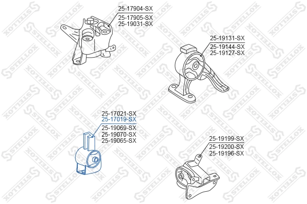 2517019SX Stellox Подушка передньої опори двигуна