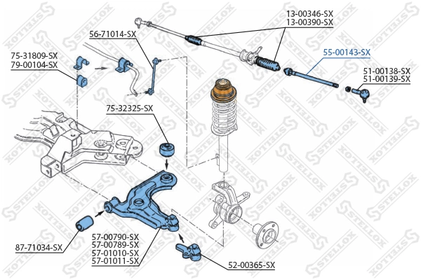 5500143SX Stellox Тяги кермові
