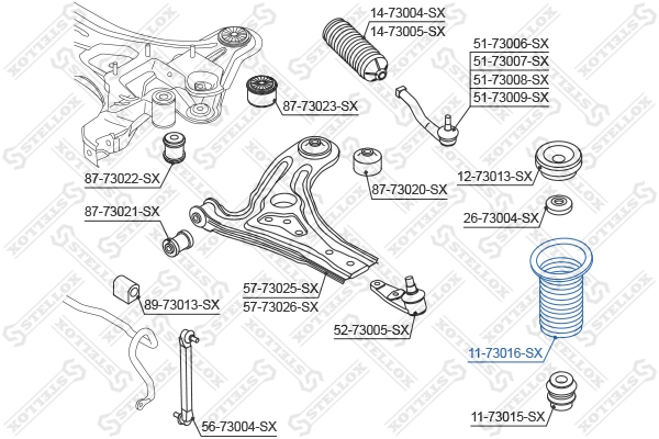 Пильник амортизатора переднього Parts-Mall P96535008 ціна, від 4.81 USD