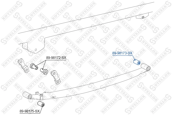 8998173SX Stellox Сайлентблок ресори, передній
