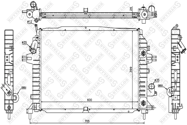 Радіатор основний Kraft 1551541 ціна, від 134.92 USD