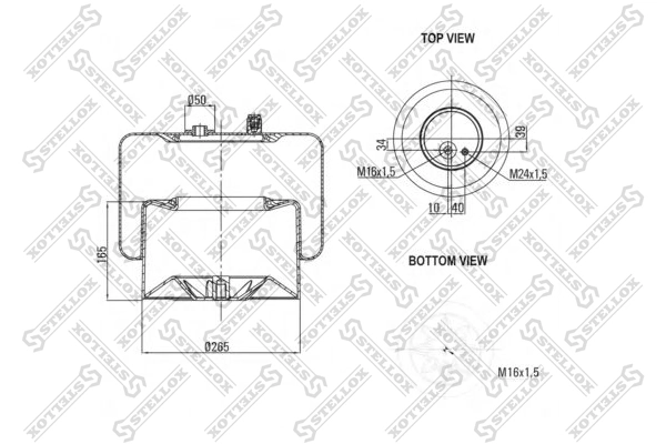 Пневмоподушка задня Blacktech RML95294C24