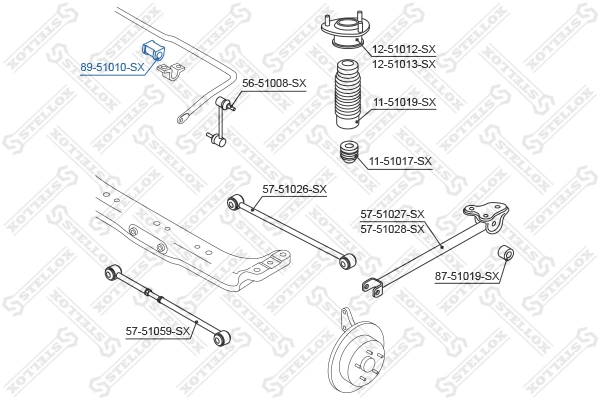 555132D100 Peugeot/Citroen Гумка заднього стабілізатора