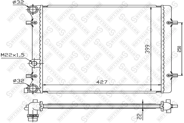 Радіатор основний Starline VW2152 ціна, від 37.53 USD