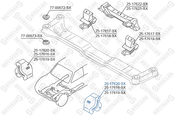 2517620SX Stellox Подушка (опора) двигуна, ліва/права
