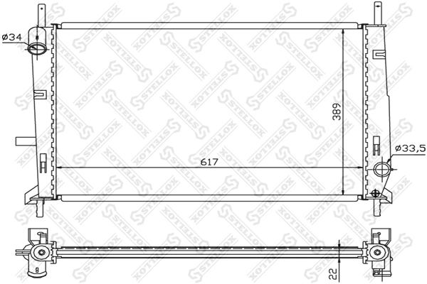 Радіатор основний Polcar 3216081X ціна, від 59.58 USD