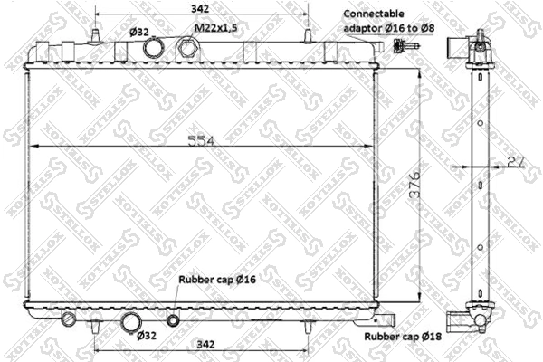 Радіатор основний Polcar 5723088 ціна, від 44.36 USD
