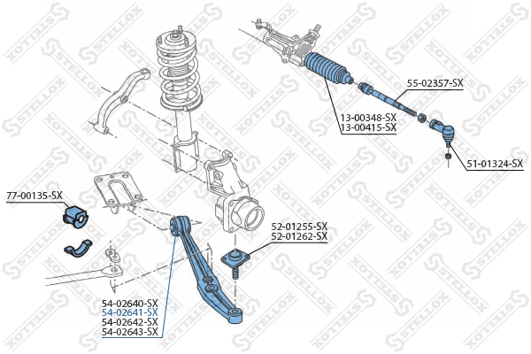 352152 Peugeot/Citroen Важіль передньої підвіски нижній, правий