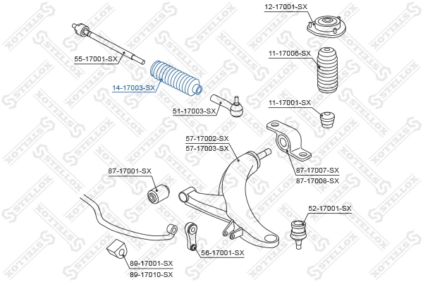 1417003SX Stellox Пильник рульової