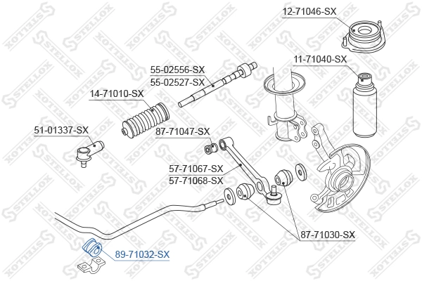 8971032SX Stellox Втулка стабілізатора переднього