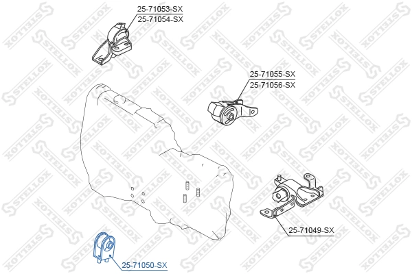 2571050SX Stellox Подушка передньої опори двигуна