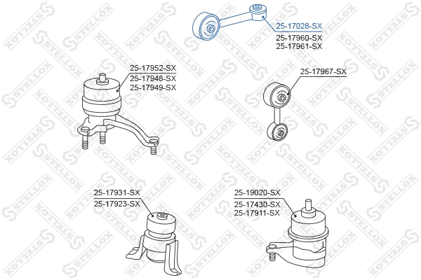 2517028SX Stellox Задня подушка двигуна