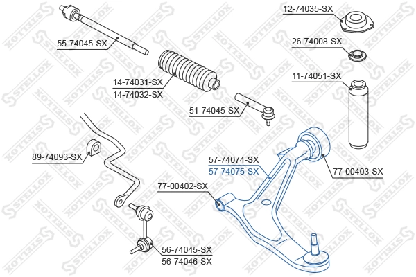 5774075SX Stellox Поперечний важіль