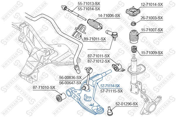 Важіль передньої підвіски нижній, лівий SL0511 AMP/Paradowscy