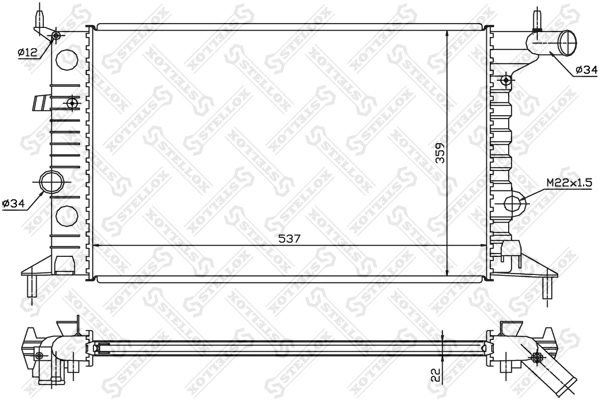 Радіатор основний Kraft 1551900 ціна, від 43.35 USD