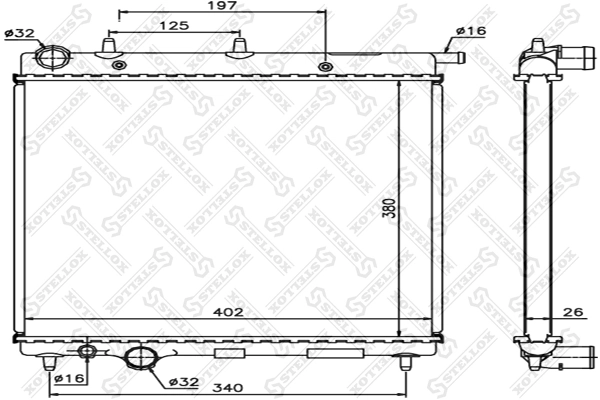 Радіатор основний Polcar 231508A2 ціна, від 36.66 USD