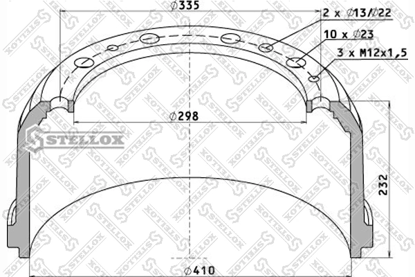 Барабан гальмівний передній 81501100232 MAN