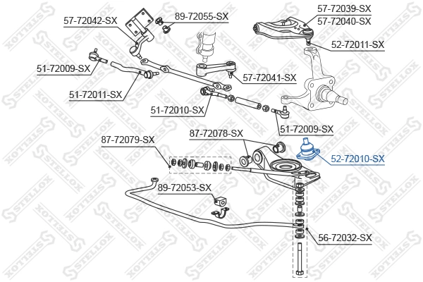 MB175544 Hyundai/Kia Кульова опора, нижня, ліва