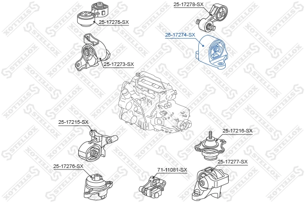 2517274SX Stellox Задня подушка двигуна
