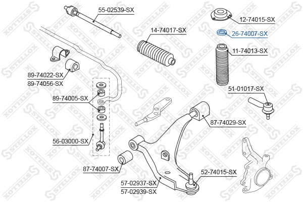 SA543255V000 Sensen Підшипник опори амортизатора