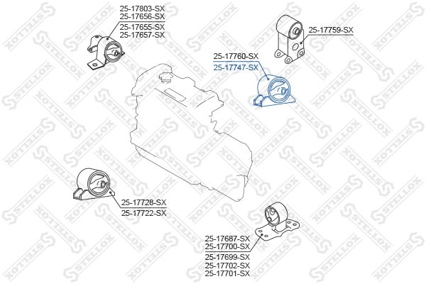 Подушка (опора) двигуна, задня Nissan Primera седан (P12) (2002 - 2008) ціна, від 24.24 USD