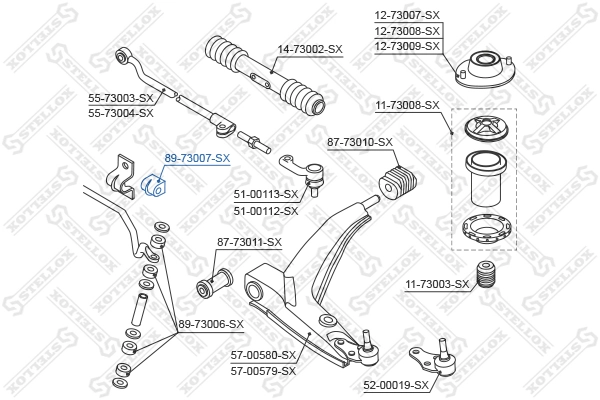 J70002 Japan Cars Втулка стабілізатора переднього