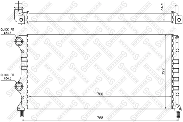 Радіатор основний Kraft 1553255 ціна, від 60.17 USD