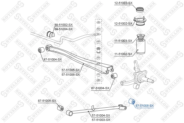 8751005SX Stellox Сайлентблок задньої балки