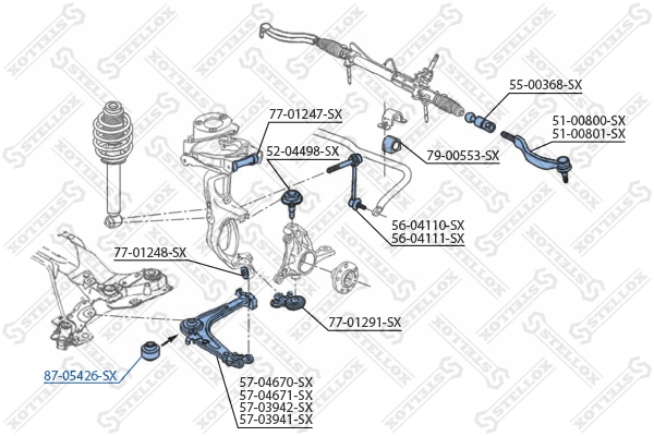 Купити Сайлентблок переднього важеля Citroen C5  III  RW
