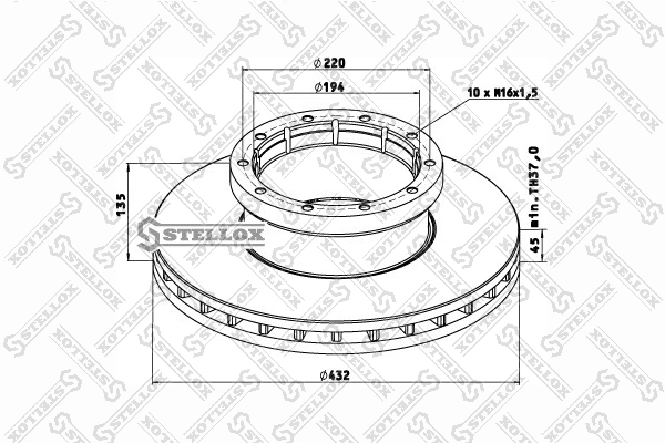 Диск переднього гальма Mercedes 0501313313 ціна, від 129.42 USD