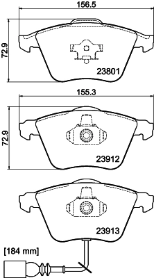 8DB355010351 HELLA Передні гальмівні колодки