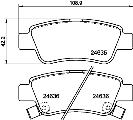 8DB355013591 HELLA Колодки гальмівні задні, дискові