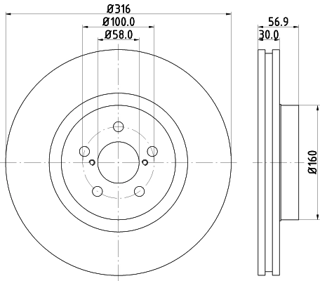 8DD355117921 HELLA Гальмо дискове переднє