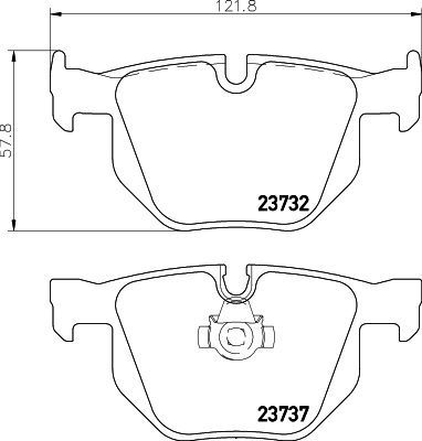 8DB355010471 HELLA Колодки гальмівні задні, дискові