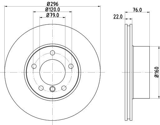 8DD355104591 HELLA Гальмо дискове переднє