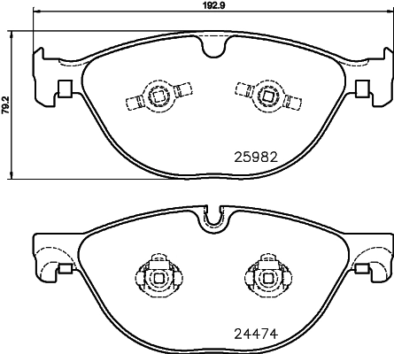 8DB355021381 HELLA Передні гальмівні колодки