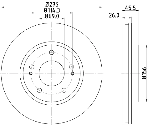 8DD355116311 HELLA Гальмо дискове переднє