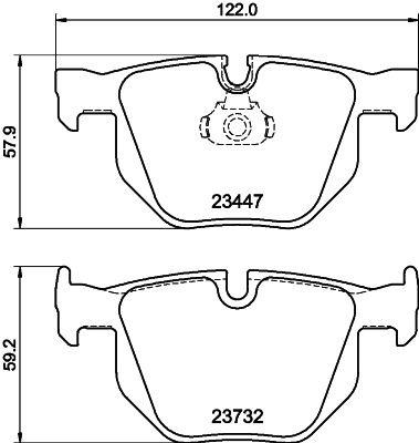 8DB355013941 HELLA Колодки гальмівні задні, дискові