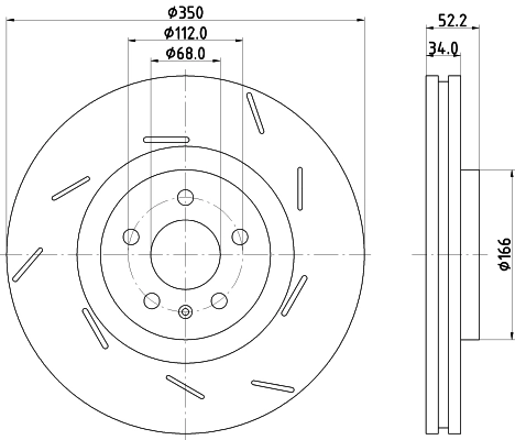 Диск переднього гальма VAG 95B615302 ціна, від 116.13 USD