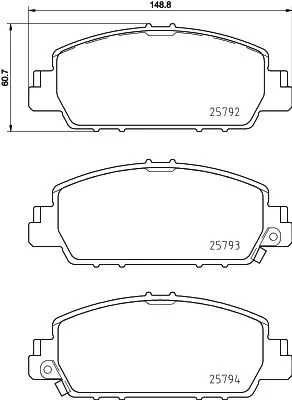 8DB355021471 HELLA Передні гальмівні колодки