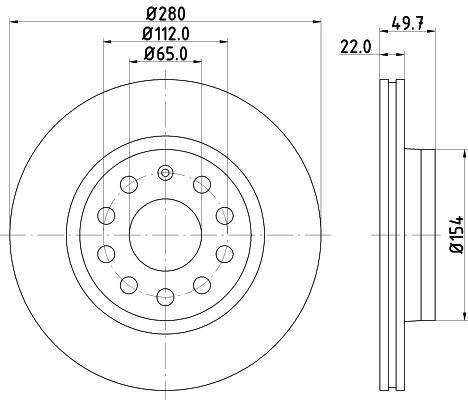 8DD355109561 HELLA Гальмо дискове переднє