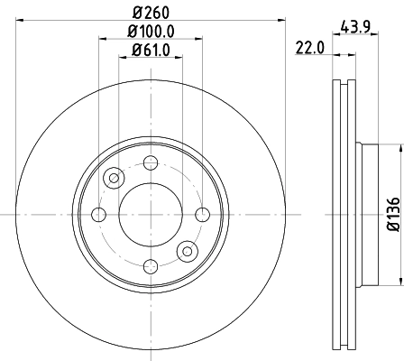 8DD355109331 HELLA Гальмо дискове переднє