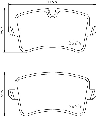 8DB355016001 HELLA Колодки гальмівні задні, дискові