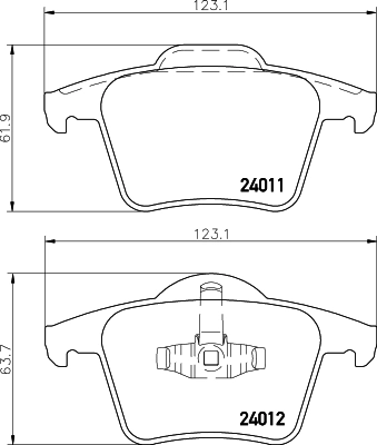 8DB355010801 HELLA Колодки гальмівні задні, дискові